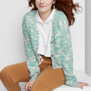Wild Fable Mint Green With Jeweled Buttons Cardigan Sweater.